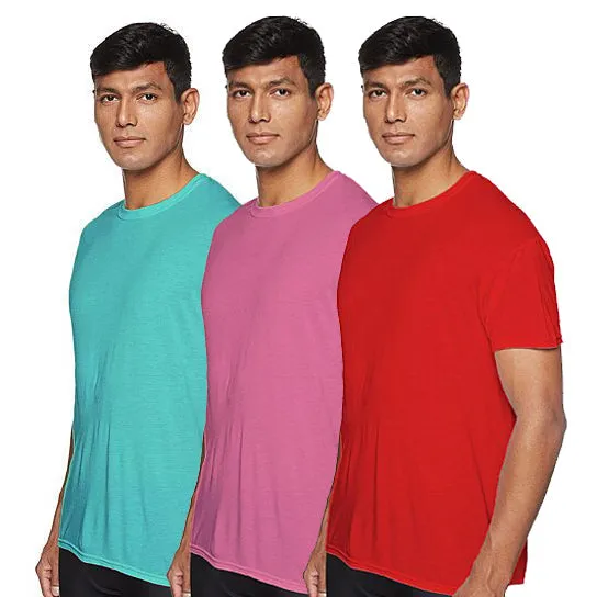 3-Pack: Men's Laviva Active Moisture Wicking Dry Fit Crew Neck Shirts