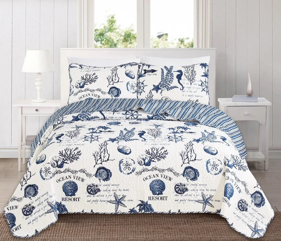 3-Piece Coastal Quilt - Catalina Collection