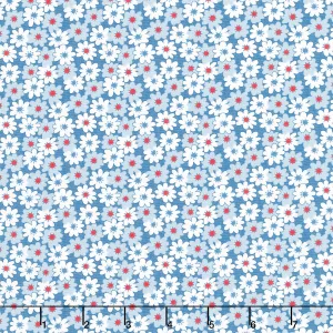 30's Playtime - Friendly Florals Bluebell Yardage