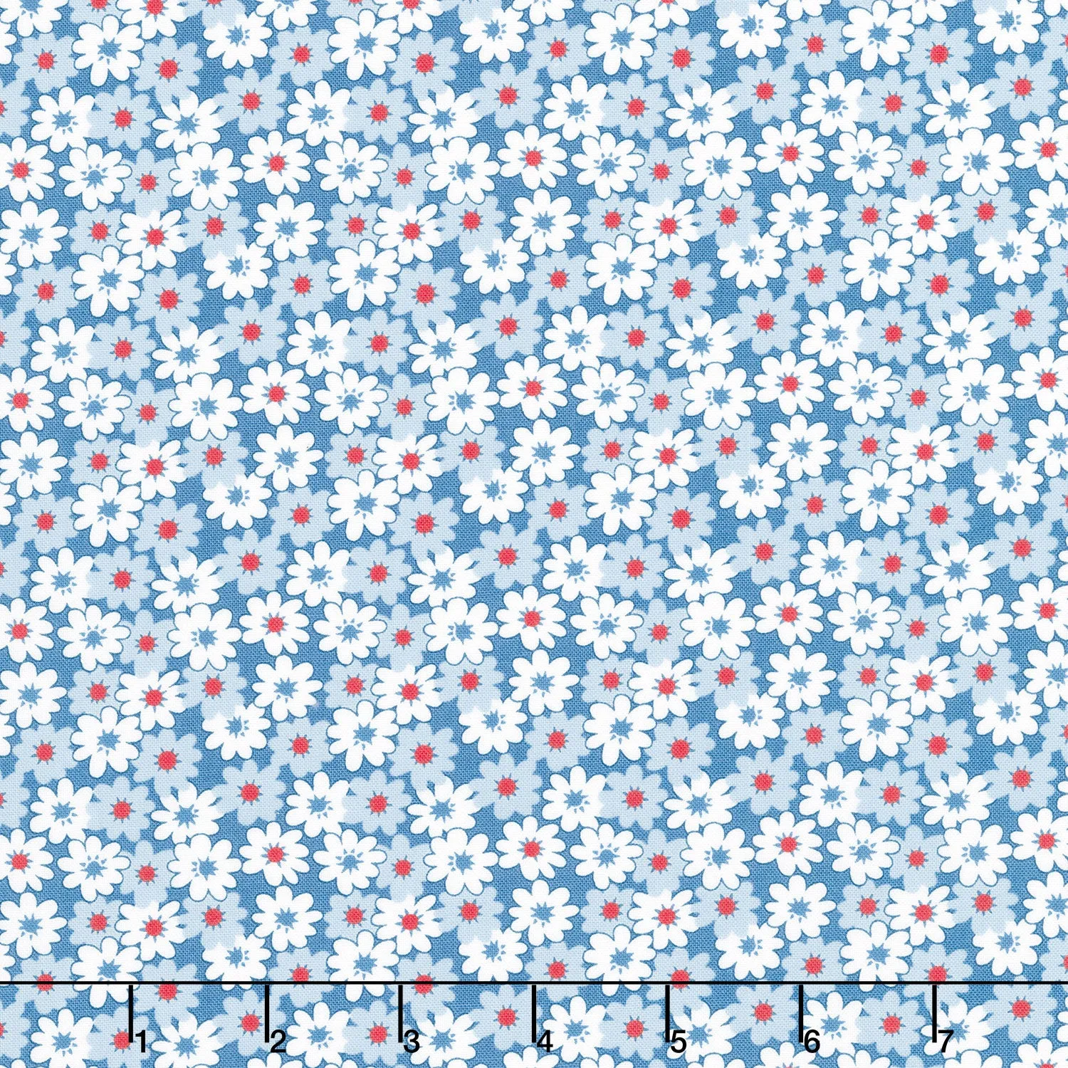 30's Playtime - Friendly Florals Bluebell Yardage
