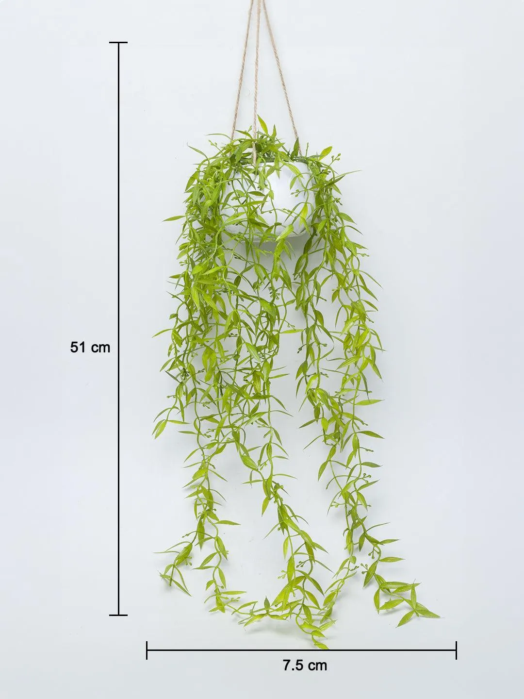Artificial Greenery Hanging Plant With White Pot -For Home Décor