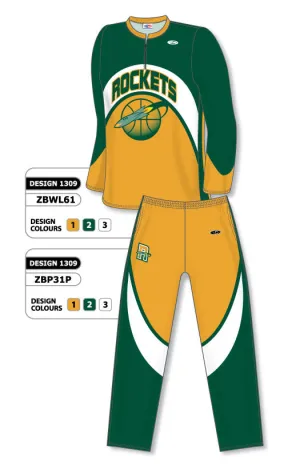 Athletic Knit Sublimated Long Sleeve Basketball Warm Up Set Design 1309