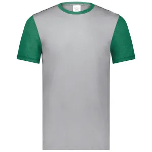 Augusta Sportswear Men's Grey Heather/Kelly Heather Gameday Vintage Ringer Tee