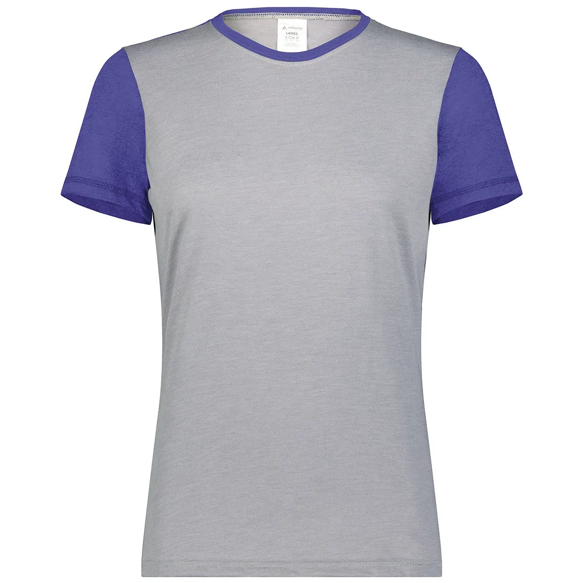 Augusta Sportswear Women's Grey Heather/Purple Heather Gameday Vintage Ringer Tee