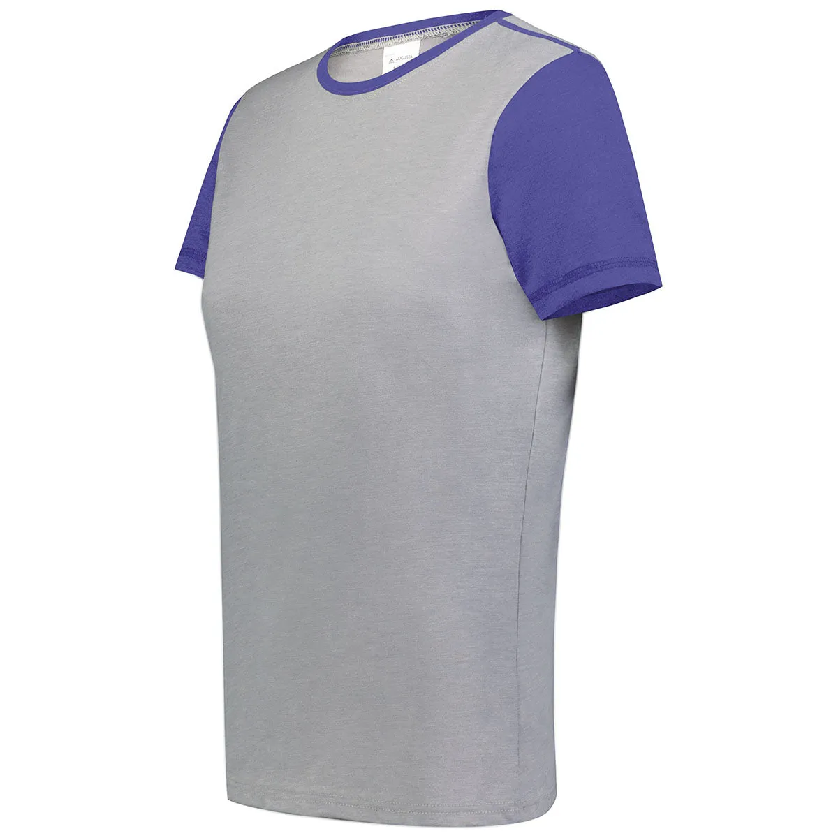 Augusta Sportswear Women's Grey Heather/Purple Heather Gameday Vintage Ringer Tee