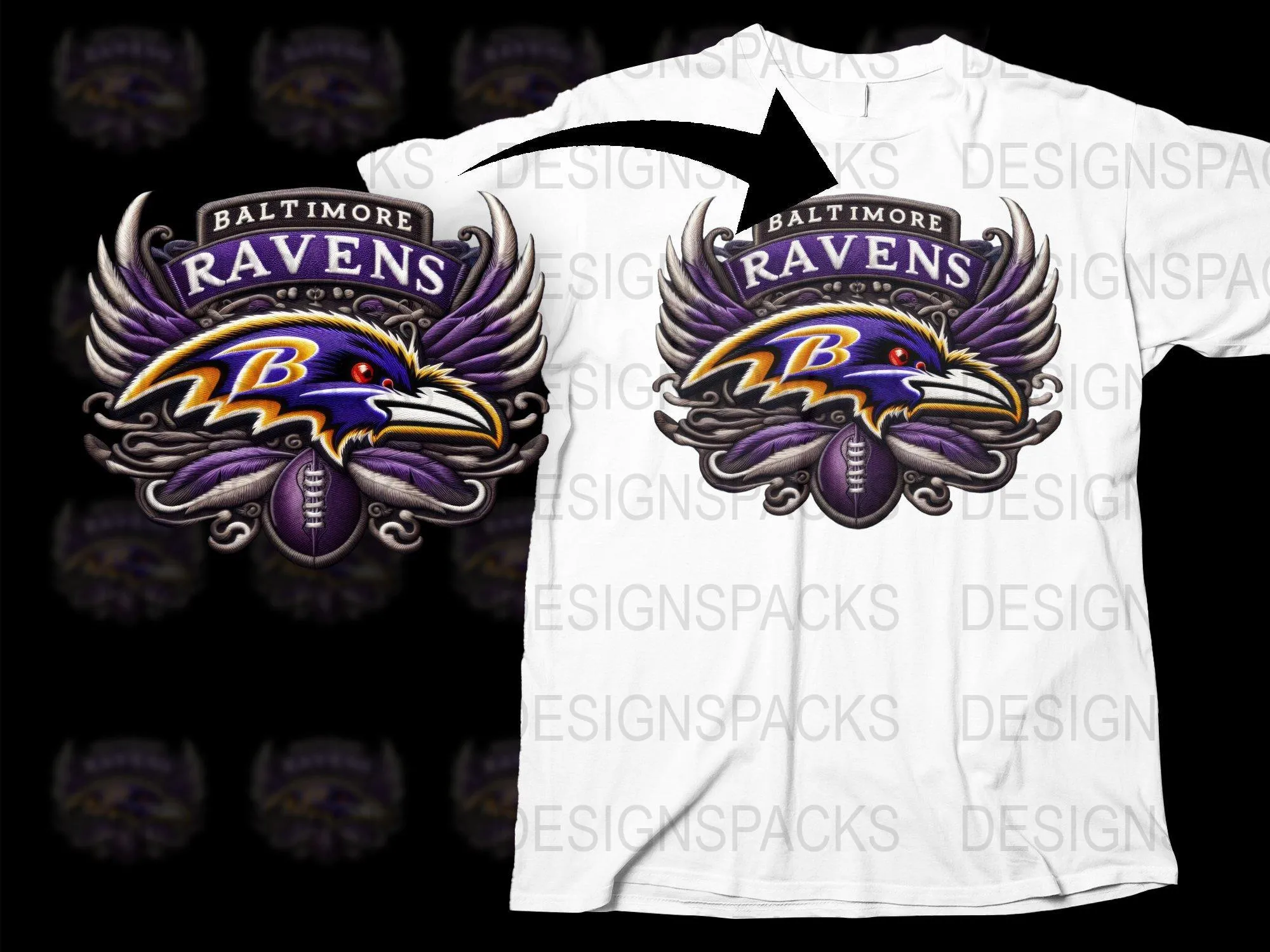 Baltimore Ravens Official Team Logo Png Digital Download