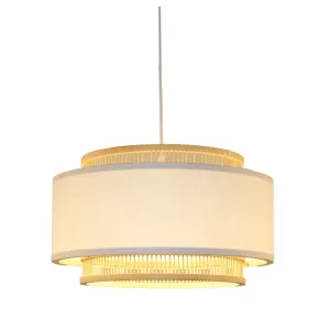 Bamboo & Linen Pendant (40 X 40 X 23cm)