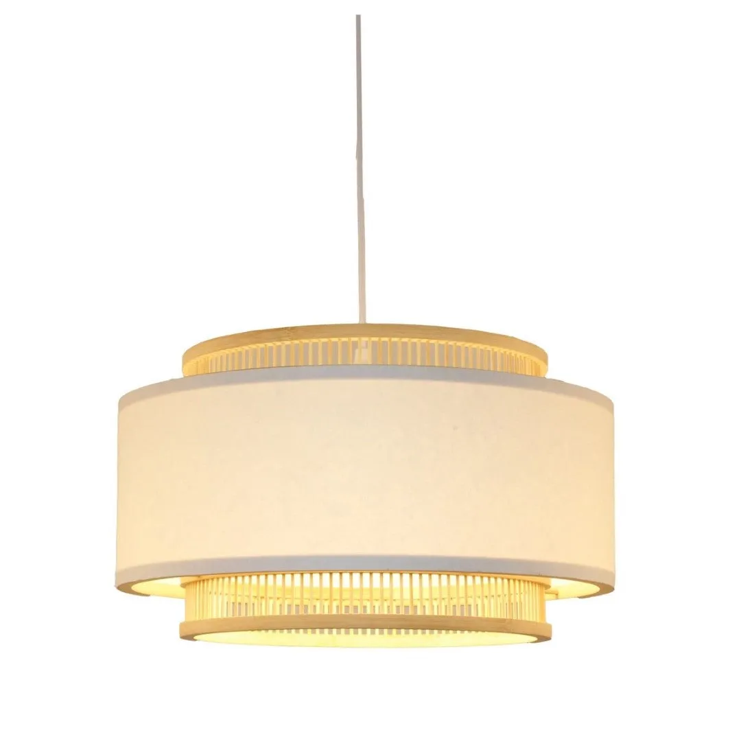 Bamboo & Linen Pendant (40 X 40 X 23cm)