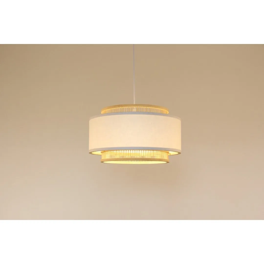 Bamboo & Linen Pendant (40 X 40 X 23cm)