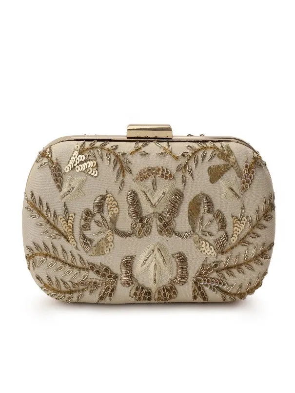 Beige Symmetry Clutch