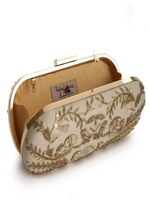 Beige Symmetry Clutch