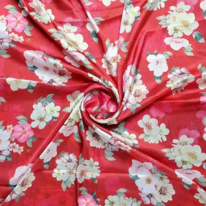 Big Narcissus Multi Colour Flower Digital Printed Fabric - Japan Satin