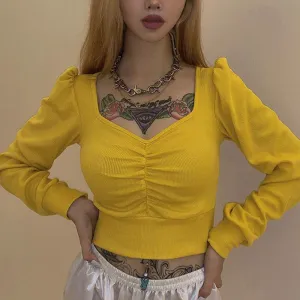 Big V-neck Crop Top