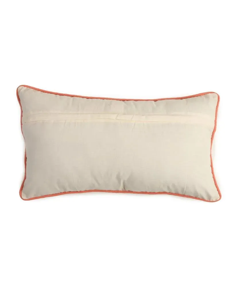 Cat Design Embroidered Cushion Cover | 12 x 20 inches | Single