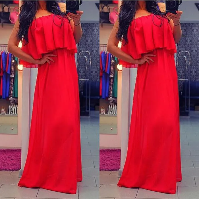 Chiffon Strapless Nightclubs Sexy Dress