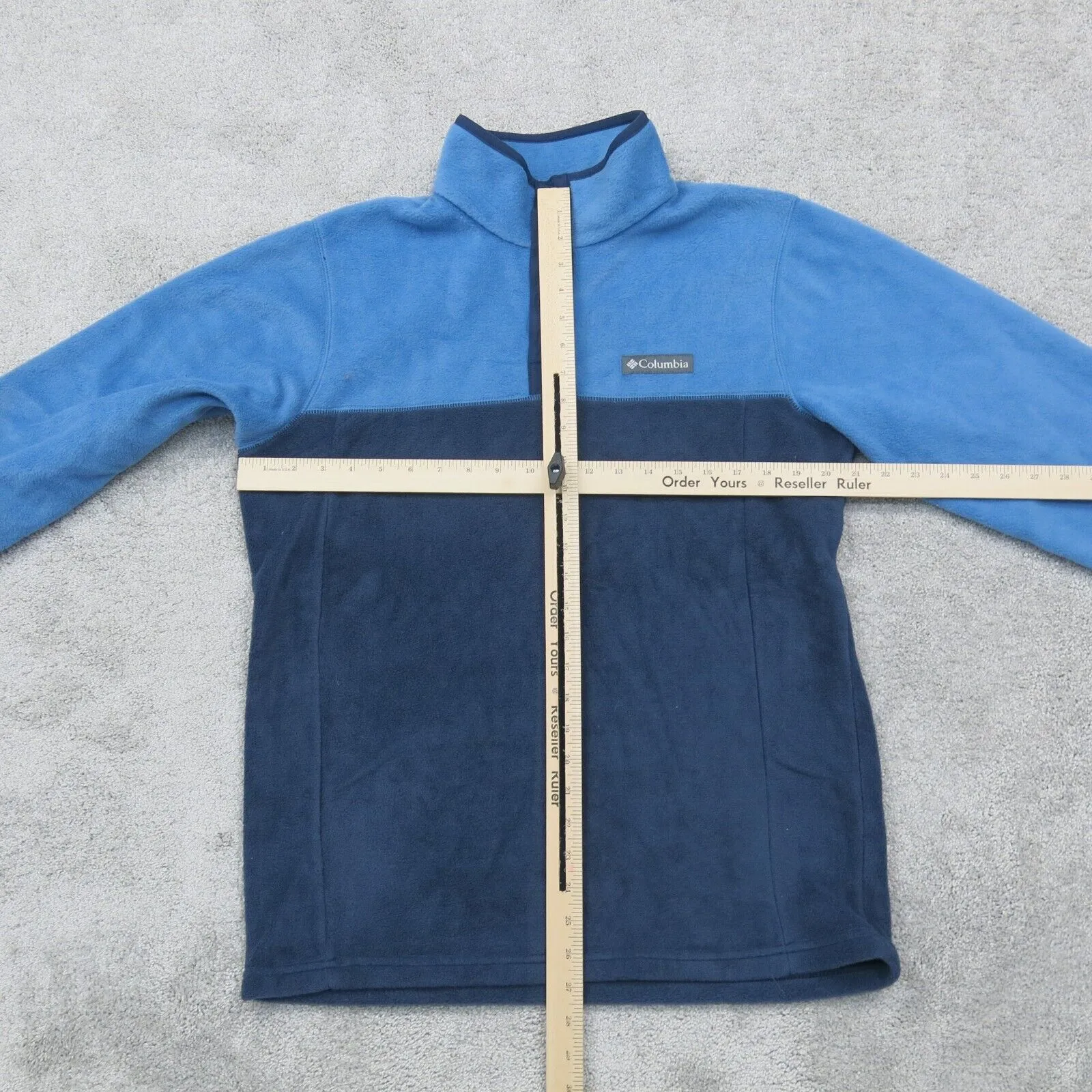 Columbia Sportswear Men 1/4 Buttons Sweatshirt Long Sleeve Mock Neck Blue S/P