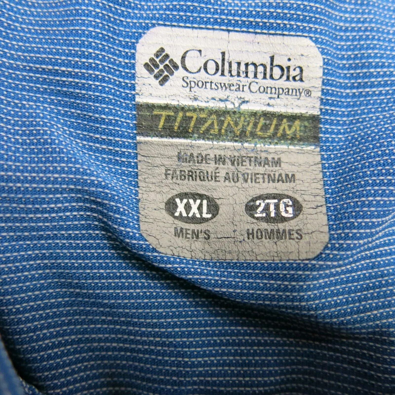 Columbia Sportswear Mens T Shirt Top Striped Crew Neck Tee Short Sleeve Blue XXL