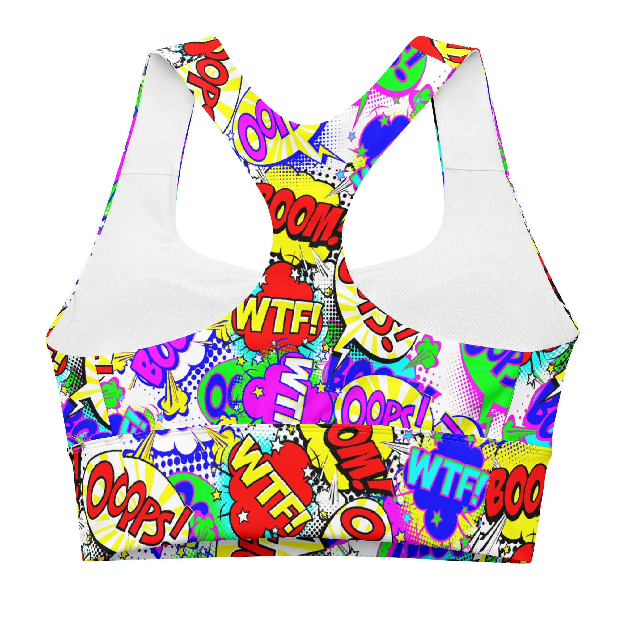 Comic Book Sports Bra Retro Cartoon Style, lioness-love