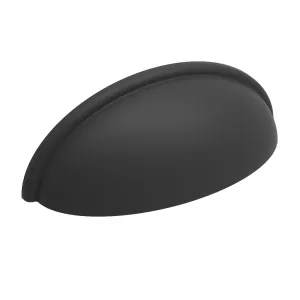 Cup Pull 3 Inch Center to Center Matte Black Finish (10-Pack)