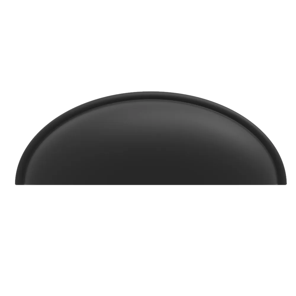 Cup Pull 3 Inch Center to Center Matte Black Finish (10-Pack)