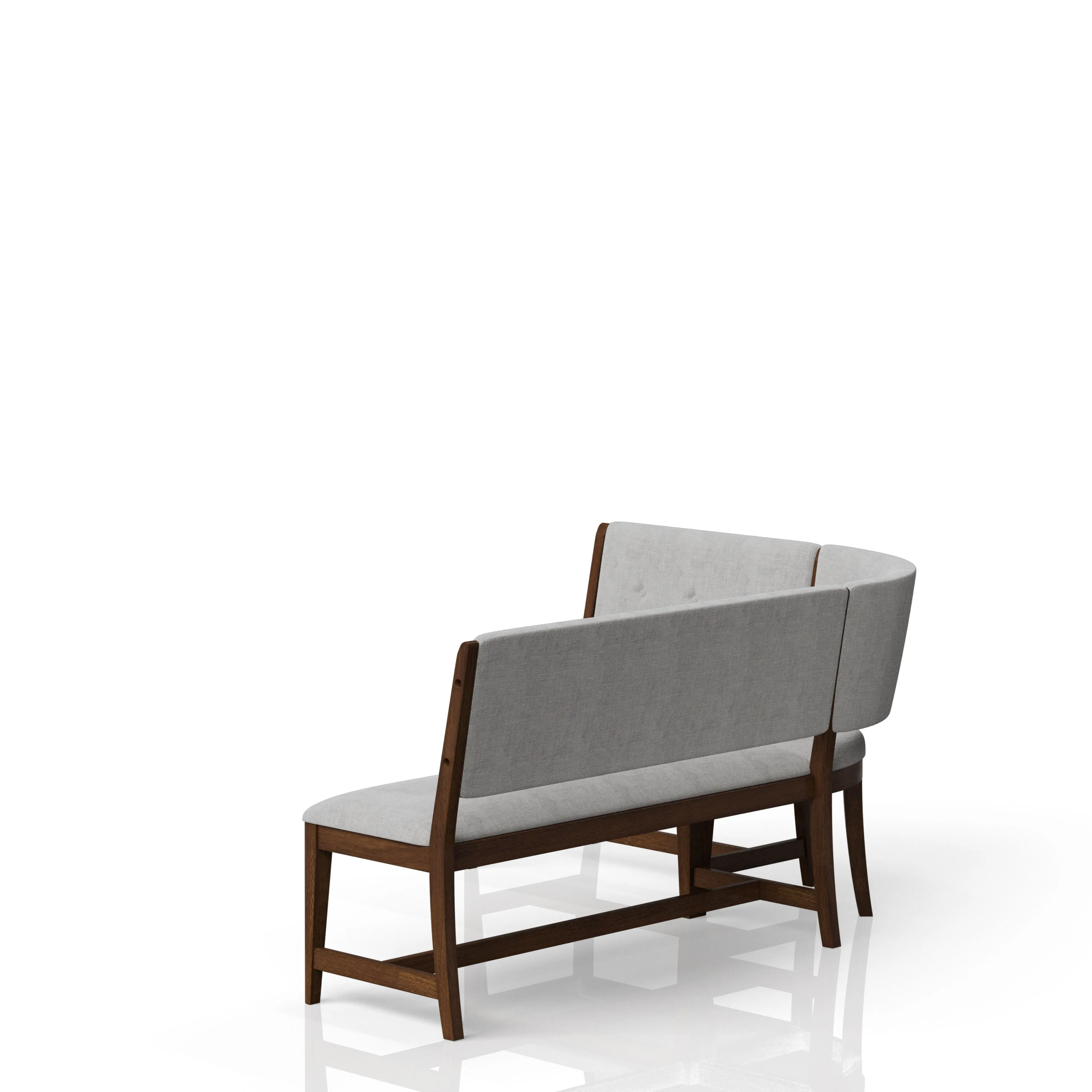 Curved Dining Bench Mid Century Modern Upholstered Curved Bench - Beige by Couch.com