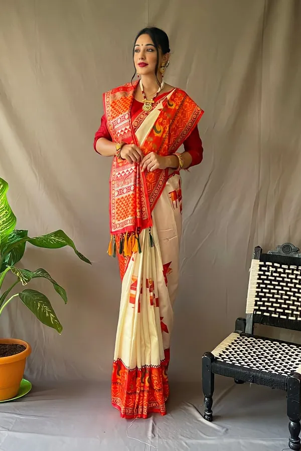 Durga puja saree collection 2021 Look Red
