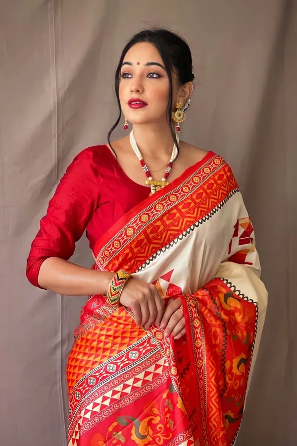 Durga puja saree collection 2021 Look Red