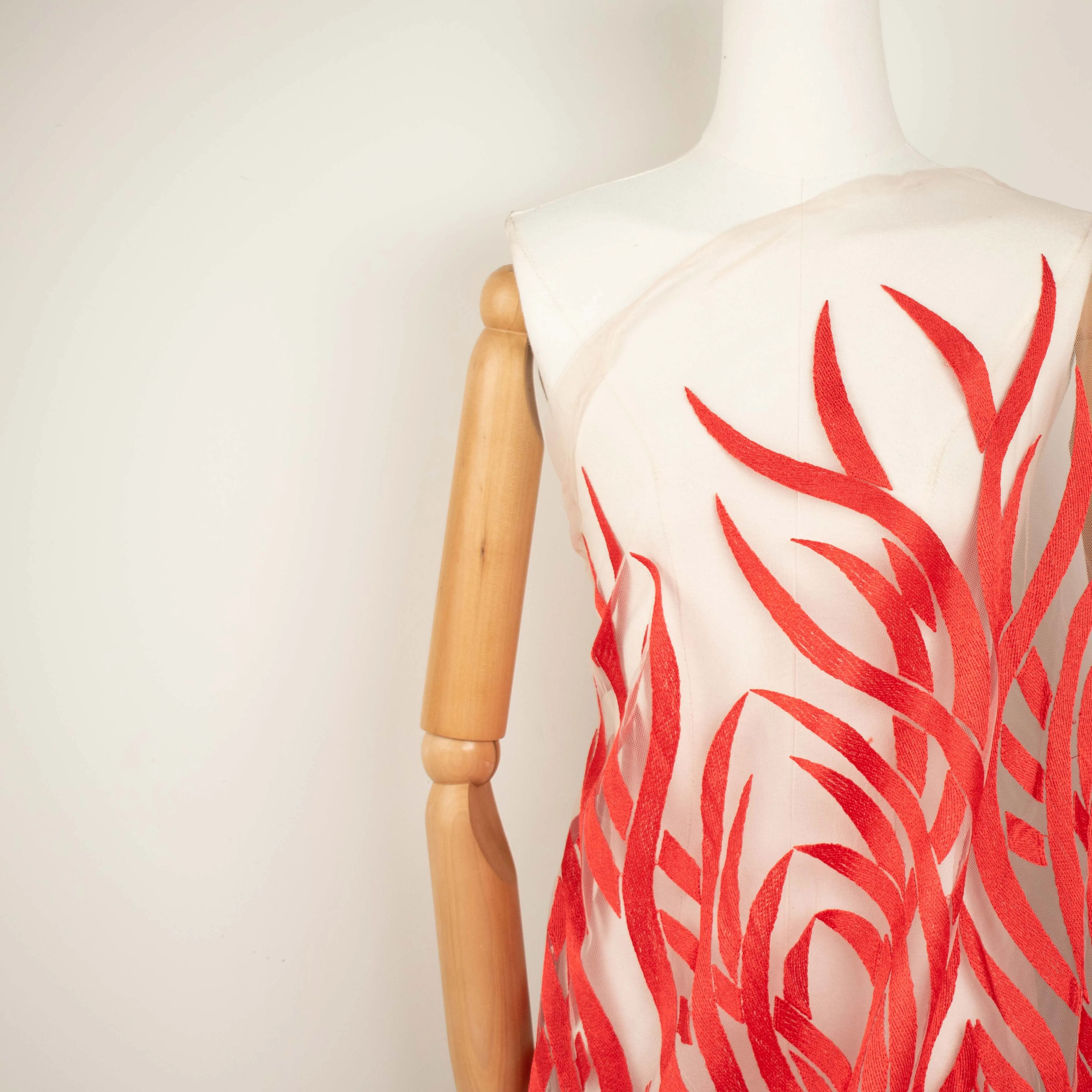 Embroidered Lace Design-2 Red