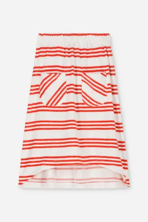 Fleur Skirt in Red Stripes