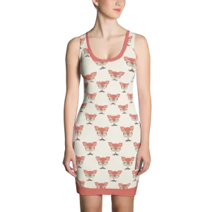Fox Hipster Print Bodycon Dress
