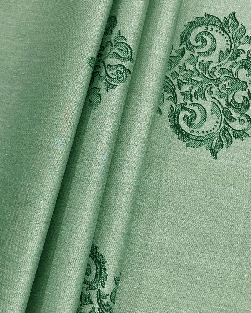 Green Ethnic Motif Zinnia Cotton Single Bedsheet With Pillow Cover | 90 x 60 inches