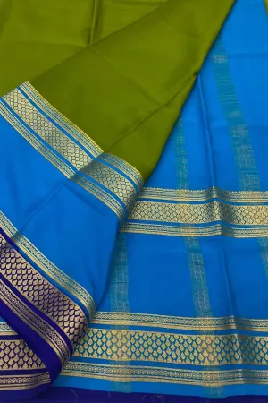 Green Handloom Pure Crepe Silk Saree - Elegant & Eco-Friendly