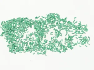 Green Opaque Pipe / Bugle Glass Seed Beads- 4.5 mm (Wholesale)