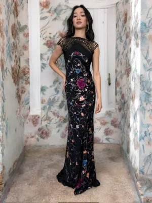 Hanna, reworked floral silk embroidered dress
