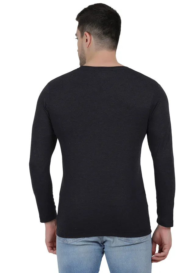 Hiflyers Men Anthra Regular Fit Printed Round Neck T-Shirt