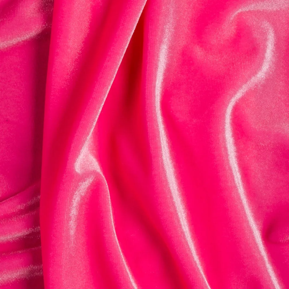 Hot Pink Stretch Velvet Spandex Fabric