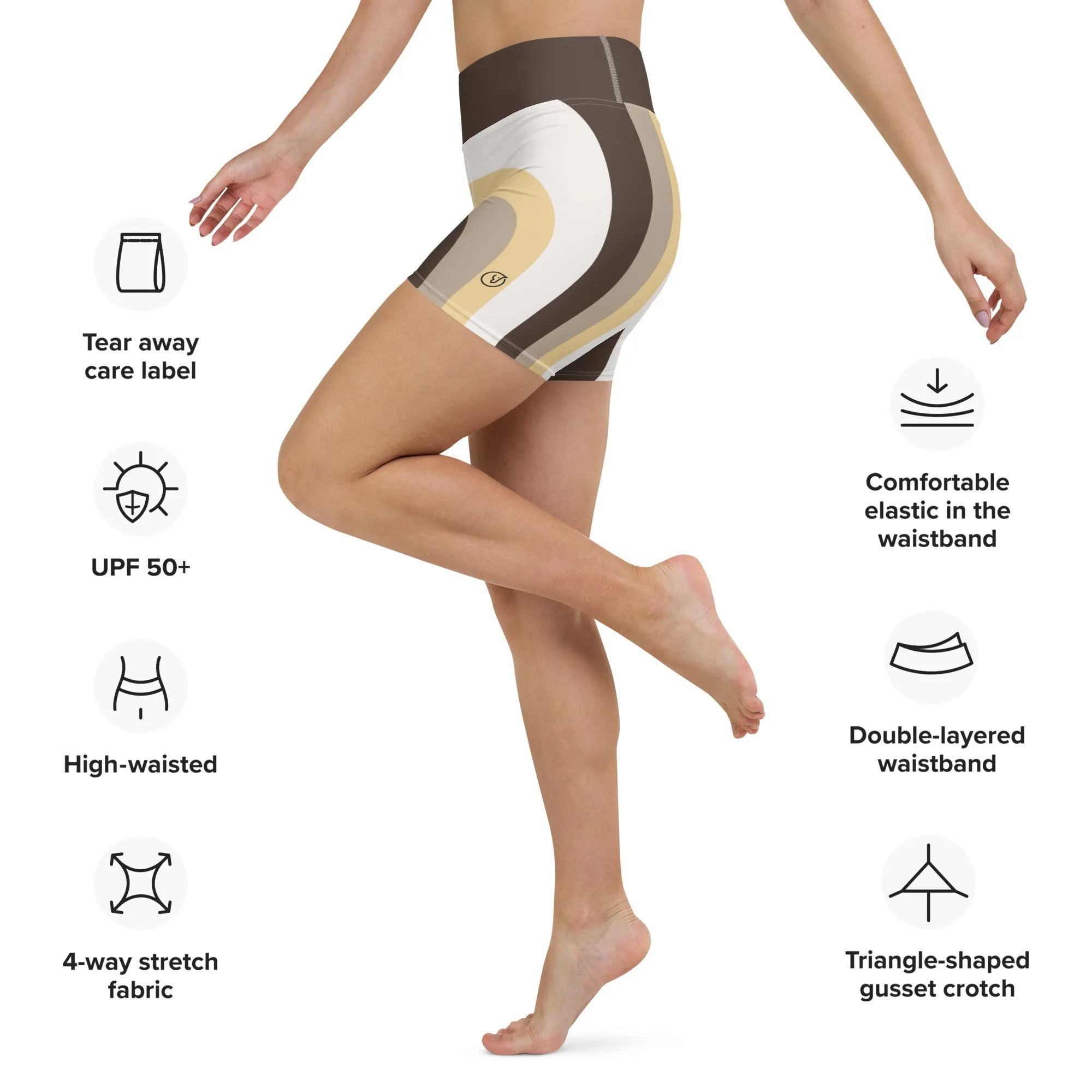 Humble Sportswear™ Abstract Brown Spandex Shorts