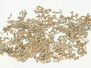 Light Spray Golden Opaque Pipe / Bugle Glass Seed Beads