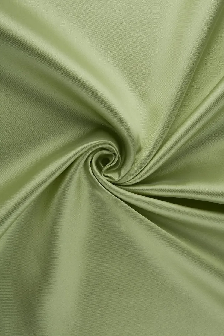 Lime Cream Green Silk Wool Fabric