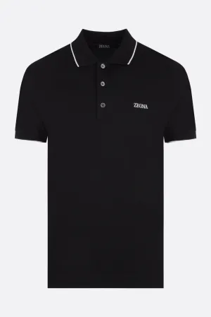 Logo Embroidered Piquet Polo Shirt