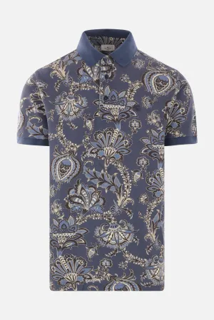 Maxi Floral Pattern Pique Polo