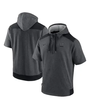 Men's hoodie with short sleeves, dark gray, with quarter zip Chicago White Sox Authentic Collection Dry Flux Performance Nike