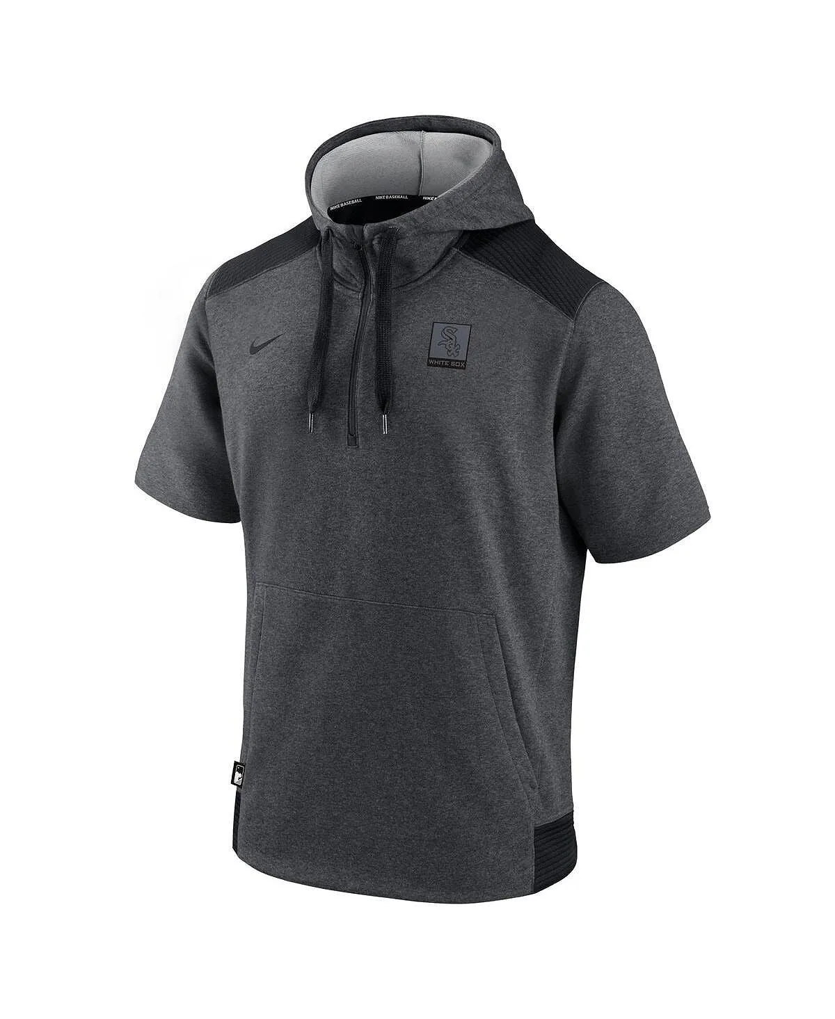 Men's hoodie with short sleeves, dark gray, with quarter zip Chicago White Sox Authentic Collection Dry Flux Performance Nike