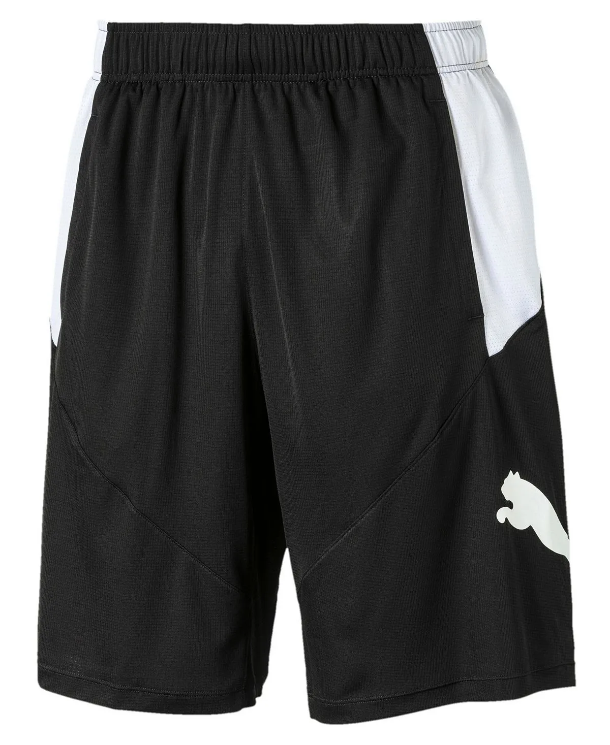Men's Puma Training Cat shorts, black and white