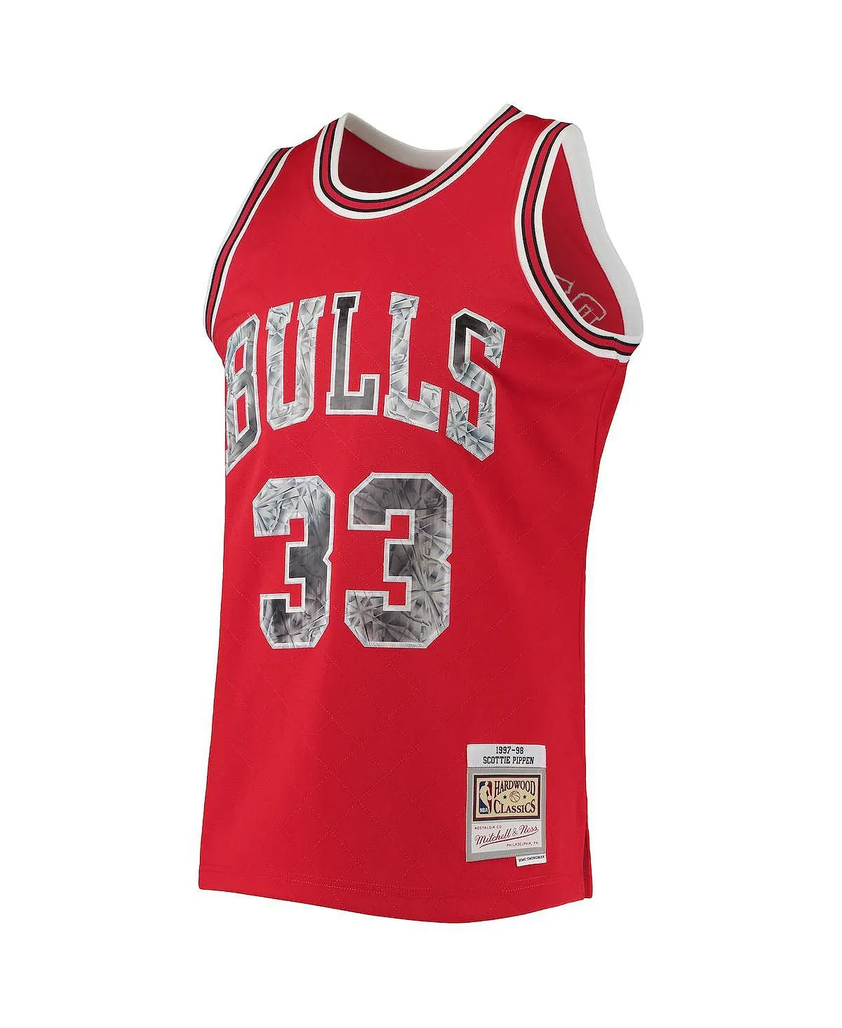 Men's t-shirt scottie pippen red chicago bulls 1997-98 hardwood classics 75th anniversary diamond swingman jersey Mitchell & Ness red