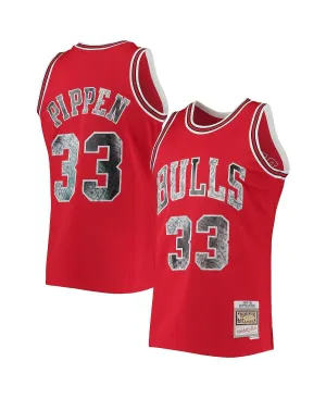 Men's t-shirt scottie pippen red chicago bulls 1997-98 hardwood classics 75th anniversary diamond swingman jersey Mitchell & Ness red