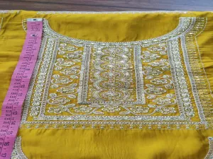 Mustard Yellow Roman Silk Embroidered Neck Patch
