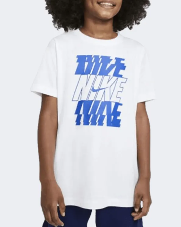 Nike Sportswear Boys Lifestyle T-Shirt White/Royal Dc7794-100