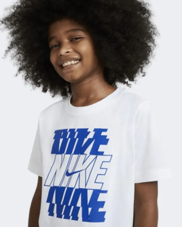 Nike Sportswear Boys Lifestyle T-Shirt White/Royal Dc7794-100