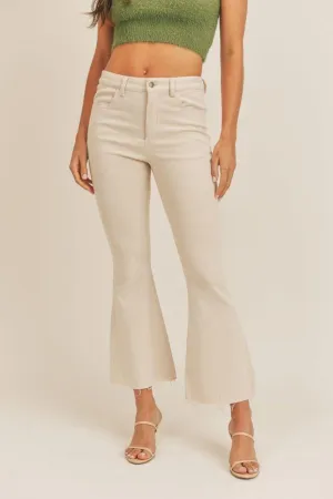 Oatmeal High Waisted Denim Flare